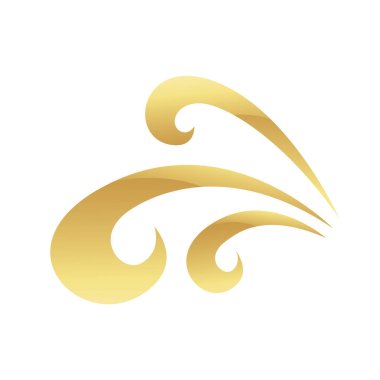 Altın Soyut Girdap Beyaz Arkaplanda Simge Dalgalandırıyor