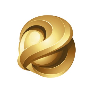 Beyaz Arkaplanda Altın Parlak 3d Küre
