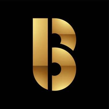 Siyah Arkaplanda Altın Harf B Sembolü - Simge 6