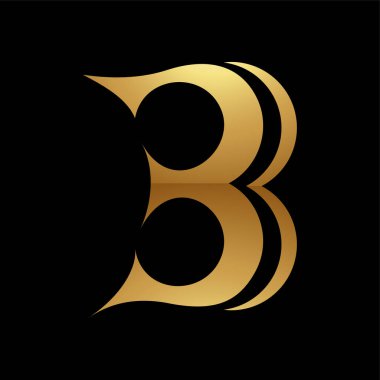 Siyah Arkaplanda Altın Harf B Sembolü - Simge 7