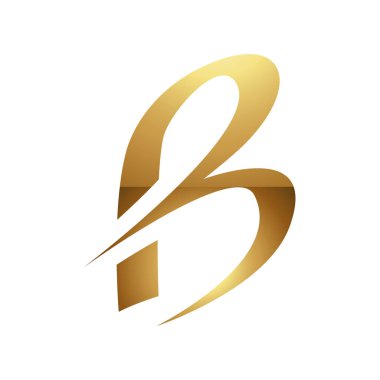 Beyaz Arkaplanda Altın Harf B Sembolü - Simge 4