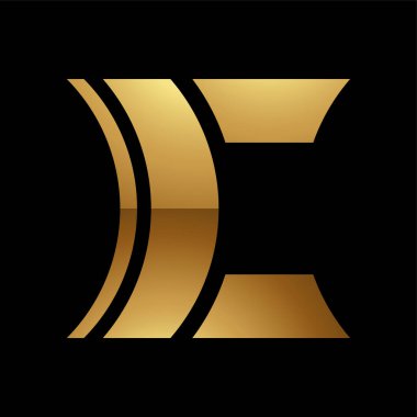 Siyah Arkaplanda Altın Harf C Sembolü - Simge 8