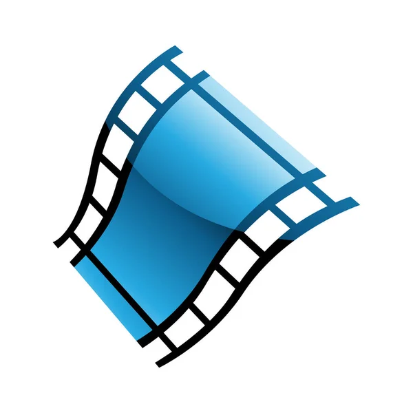 Bobina Film Blu Sfondo Bianco — Vettoriale Stock