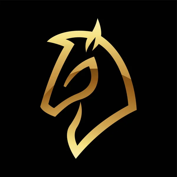 Cavalo Brilhante Abstrato Dourado Fundo Preto — Vetor de Stock