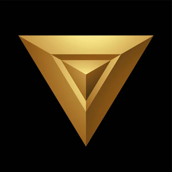 Золотая Абстрактная Пирамида Чёрном Фоне — стоковый вектор