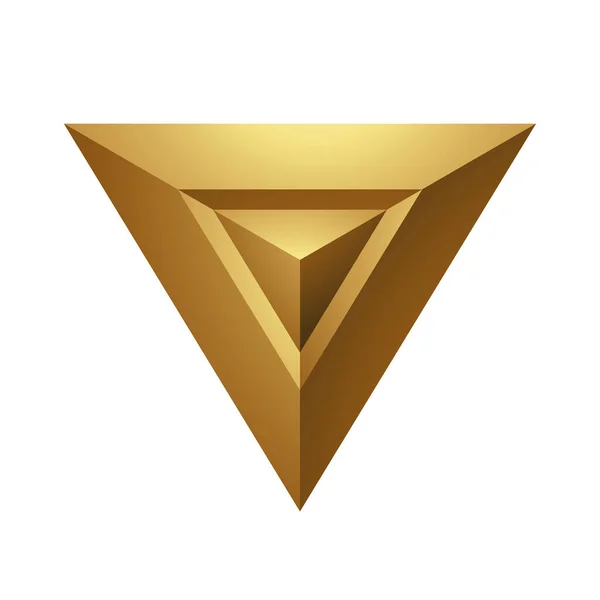 Złota Piramida Streszczenia Białym Tle — Wektor stockowy