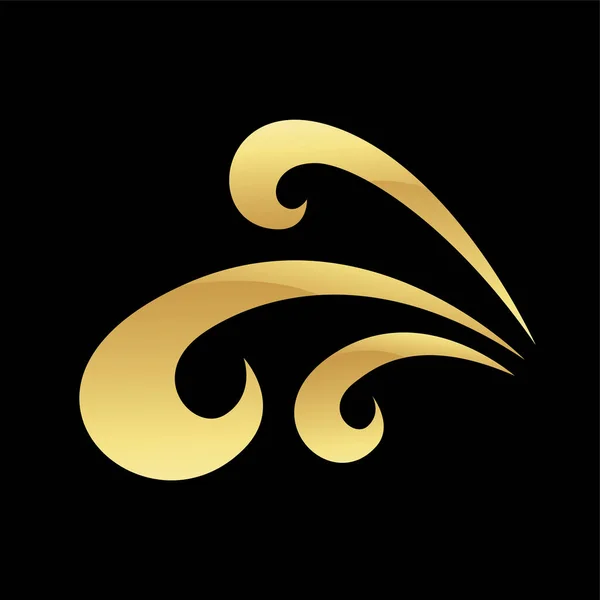 Икона Золотой Вихрь Черном Фоне — стоковый вектор