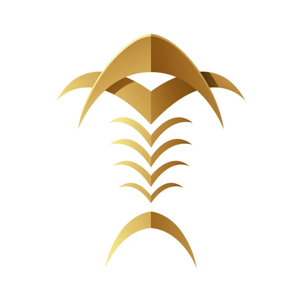 Golden Abstract Tribal Fishbone Sur Fond Blanc — Image vectorielle
