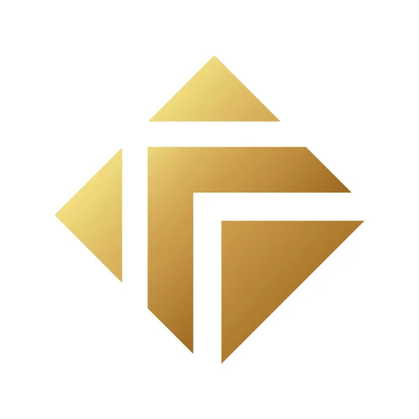 Ícone Diamante Seta Dourada Fundo Branco —  Vetores de Stock