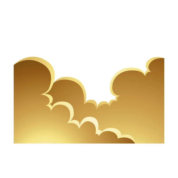 Χρυσά Σύννεφα Λευκό Φόντο — Διανυσματικό Αρχείο
