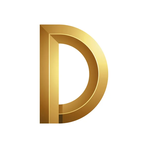 Golden Embossed Bold Letter Icon White Background — Stock Vector