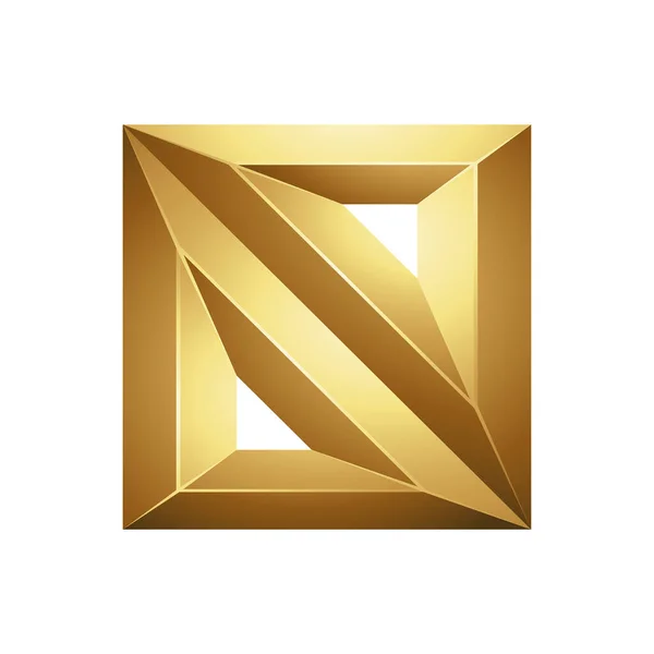 Golden Embossed Diagonal Square White Background — Stock Vector