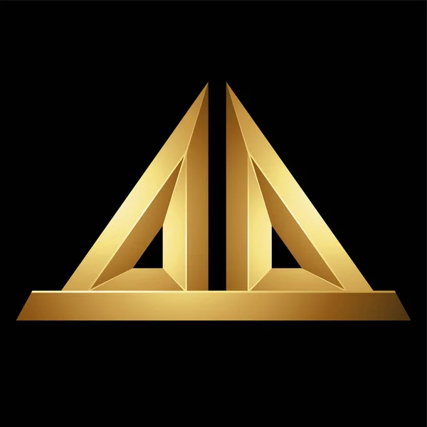 Zlaté Reliéfní Sošky Podobné Trojúhelníky Černém Pozadí — Stockový vektor