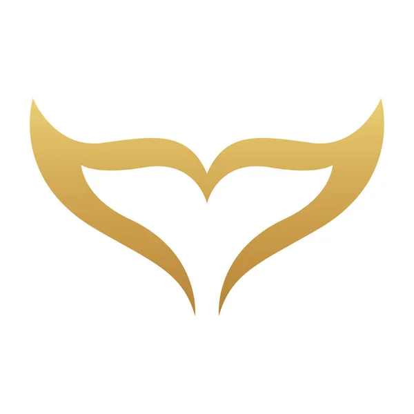 Goldener Fischschwanz Auf Weißem Hintergrund — Stockvektor