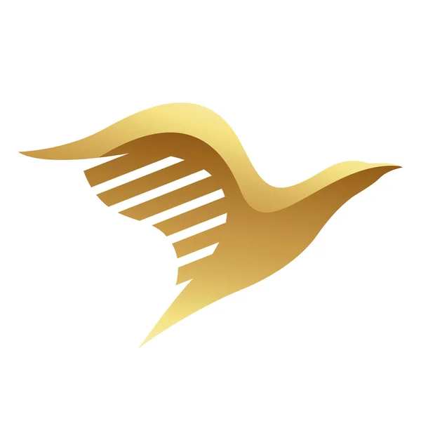 Golden Glossy Abstract Eagle Λευκό Φόντο — Διανυσματικό Αρχείο