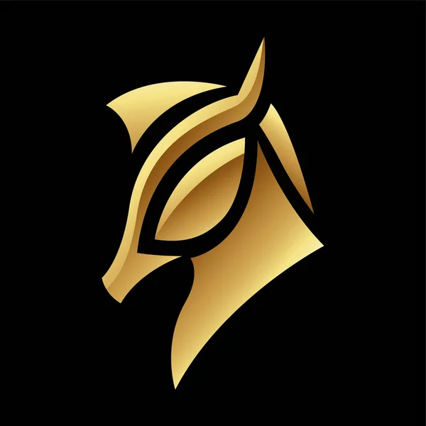 Cavalo Abstrato Brilhante Dourado Fundo Preto — Vetor de Stock