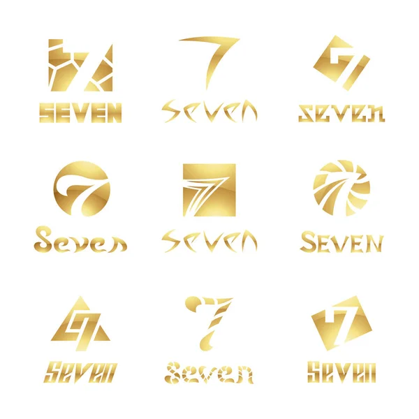 Goldene Glänzende Zahl Symbole Auf Weißem Hintergrund — Stockvektor