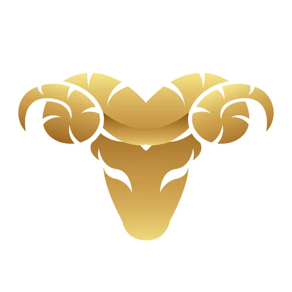 Ícone Ram Brilhante Dourado Fundo Branco — Vetor de Stock