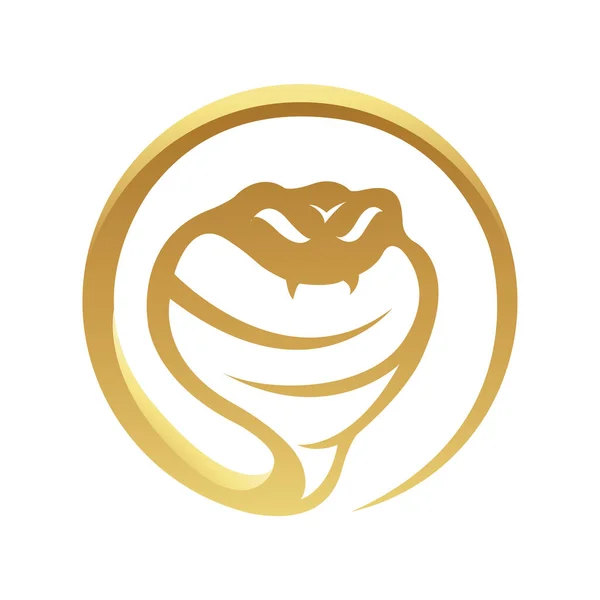 Ícone Serpente Brilhante Dourado Fundo Branco — Vetor de Stock