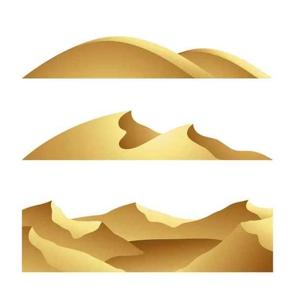 Dunas Montañas Golden Hills Sobre Fondo Blanco — Archivo Imágenes Vectoriales
