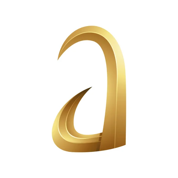 Golden Horn Letter White Background — Stock Vector