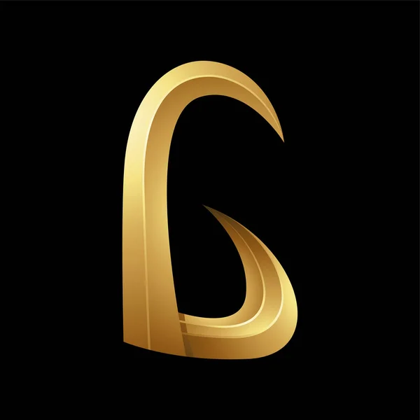 Golden Horn Letter Černém Pozadí — Stockový vektor