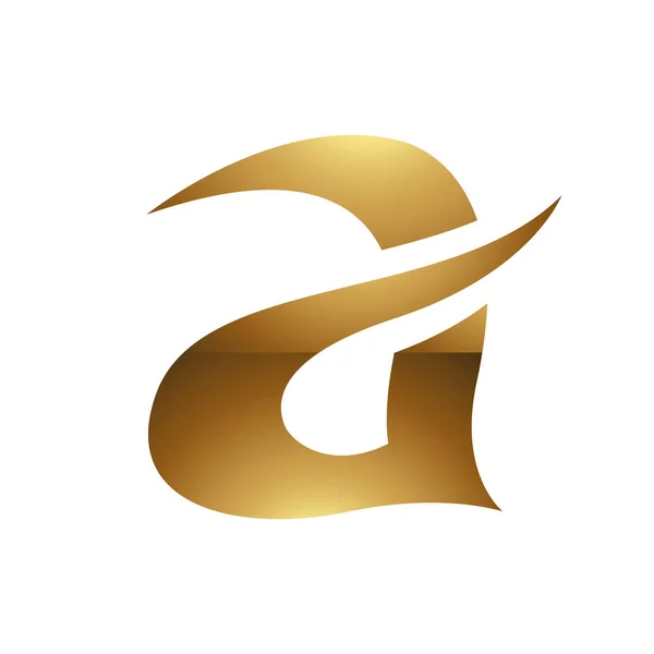 Goldener Buchstabe Ein Symbol Auf Weißem Hintergrund Icon — Stockvektor