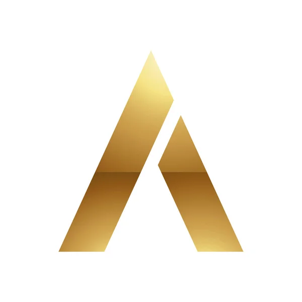 Gouden Letter Een Symbool Een Witte Achtergrond Ikoon — Stockvector