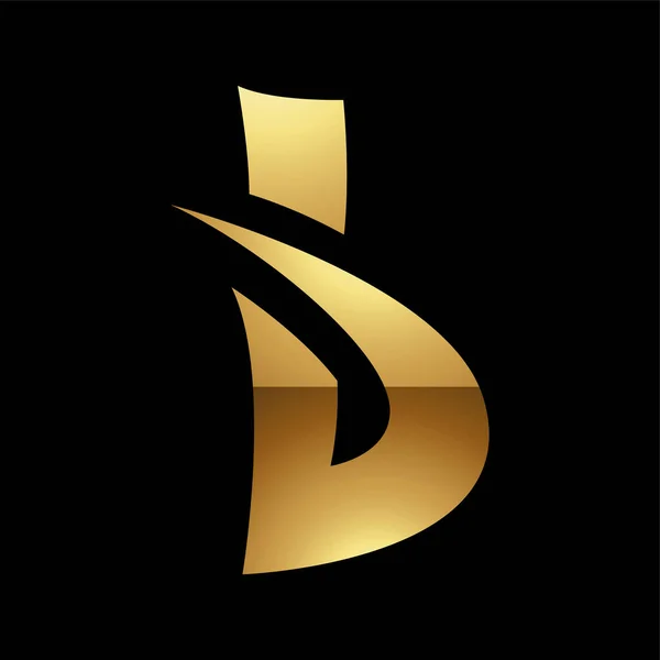 Goldener Buchstabe Symbol Auf Schwarzem Hintergrund Symbol — Stockvektor