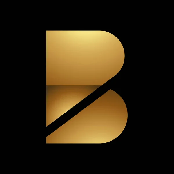 Golden Letter Symbol Black Background Icon — Stock Vector