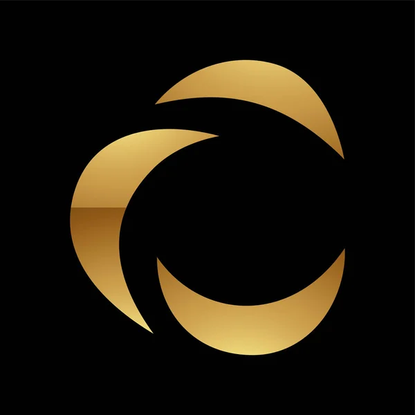黒の背景に金色の文字Cのシンボル アイコン3 — ストックベクタ