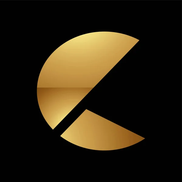 Gouden Letter Symbool Een Zwarte Achtergrond Ikoon — Stockvector