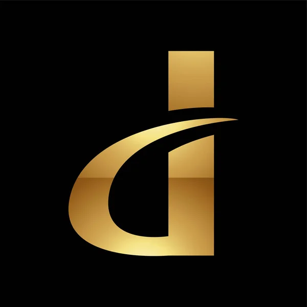 黒の背景に金色の文字Dのシンボル アイコン7 — ストックベクタ