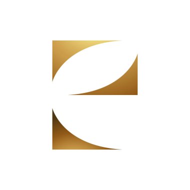 Beyaz Arkaplanda Altın Harf E Sembolü - Simge 9