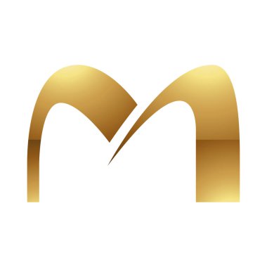 Beyaz Arkaplanda Altın Harf M Sembolü - Simge 7