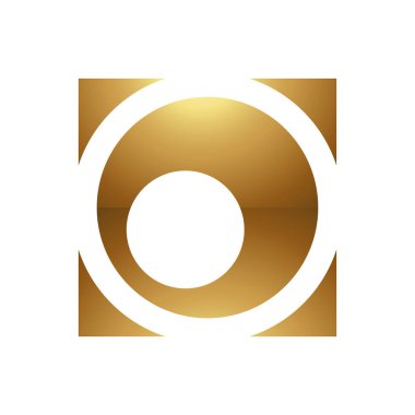 Beyaz Arkaplanda Altın Harf O Sembolü - Simge 3