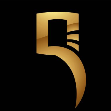 Siyah Arkaplanda Altın Harf Q Sembolü - Simge 2