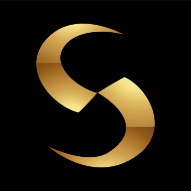 Siyah Arkaplanda Altın Harf S Sembolü - Simge 1