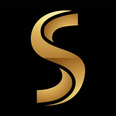 Siyah Arkaplanda Altın Harf S Sembolü - Simge 3