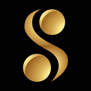 Siyah Arkaplanda Altın Harf S Sembolü - Simge 6