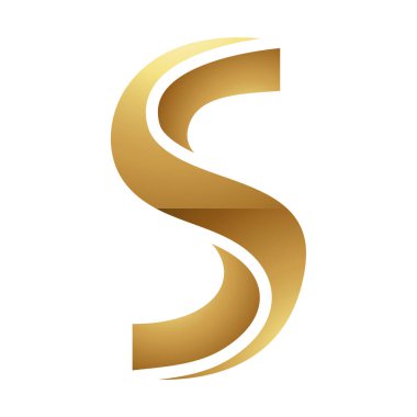 Beyaz Arkaplanda Altın Harf S Sembolü - Simge 3