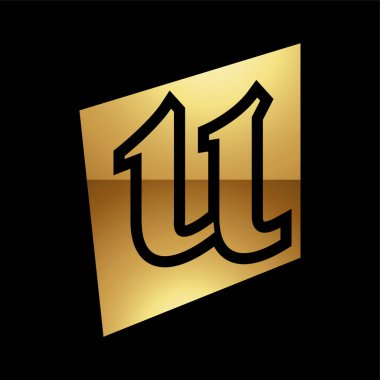 Siyah Arkaplanda Altın Harf U Sembolü - Simge 2