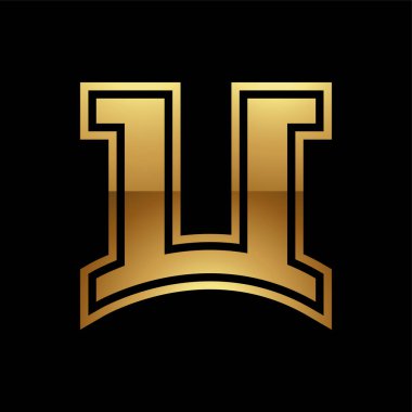 Siyah Arkaplanda Altın Harf U Sembolü - Simge 4