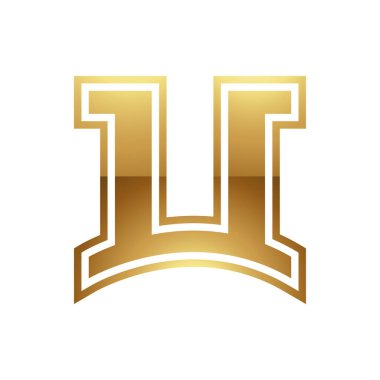 Beyaz Arkaplanda Altın Harf U Sembolü - Simge 4