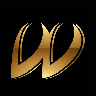 Siyah Arkaplanda Altın Harf W Sembolü - Simge 4