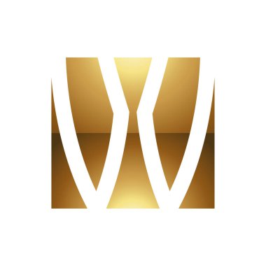 Beyaz Arkaplanda Altın Harf W Sembolü - Simge 6