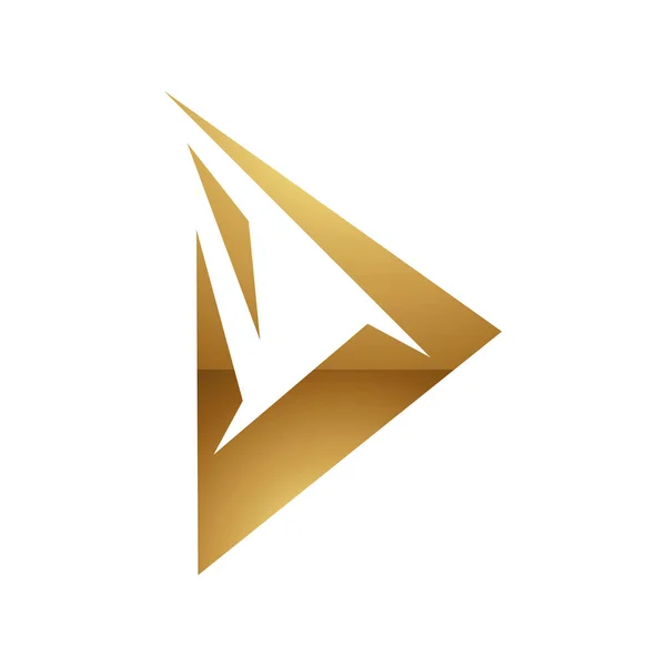 ホワイトの背景に金色の文字Dのシンボル アイコン3 — ストックベクタ