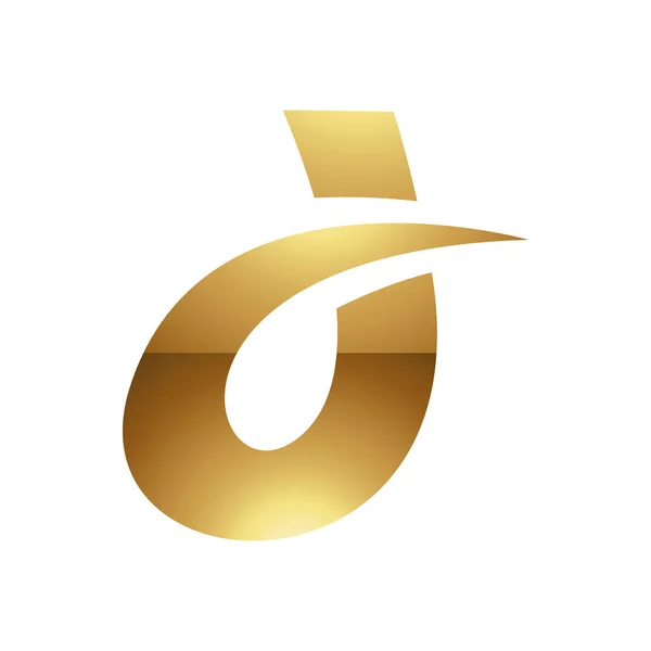 ホワイトの背景に金色の文字D記号 アイコン4 — ストックベクタ
