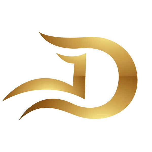 ホワイトの背景に金色の文字Dのシンボル アイコン6 — ストックベクタ