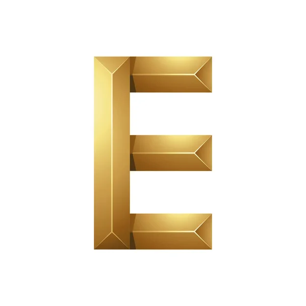 Golden Letter Tillverkad Pyramidrektanglar Vit Bakgrund — Stock vektor